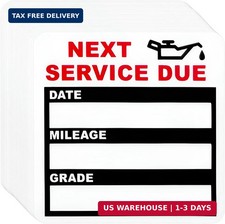 100 PCS Oil Change Stickers, 2x2 Inch Static Cling Car Maintenance Service Due R