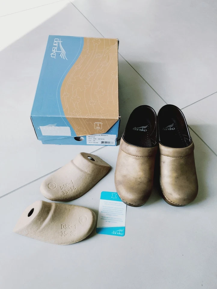 DANSKO Zoccoli Nuovi con Scatola nr. 36 Colore Bronze Metallic - Immagine 2 di 4