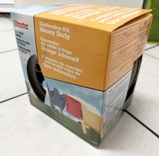 Clothesline Outdoor Super Heavy Duty Kit - 150Ft Galvanized Wire Silver PVC Coat