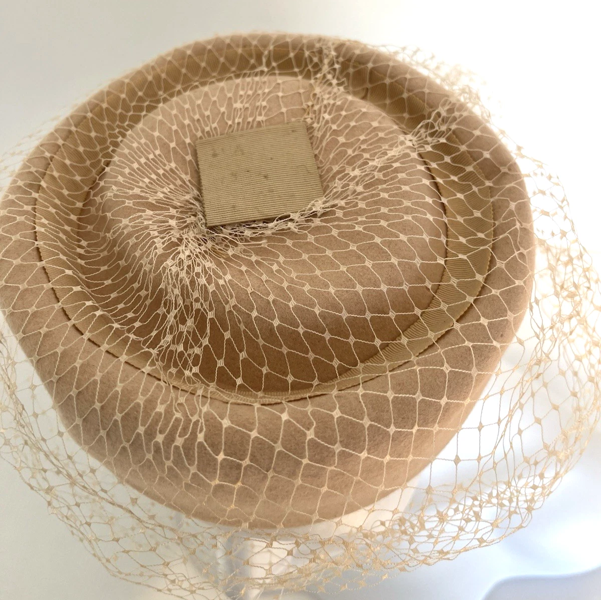 Mid-Century Vintage Pillbox Hat Henry Ross M Straw Velvet Ribbon Warm Tan Pinup Pillbox Vintage Hats for Women for sale | eBay main image 3
