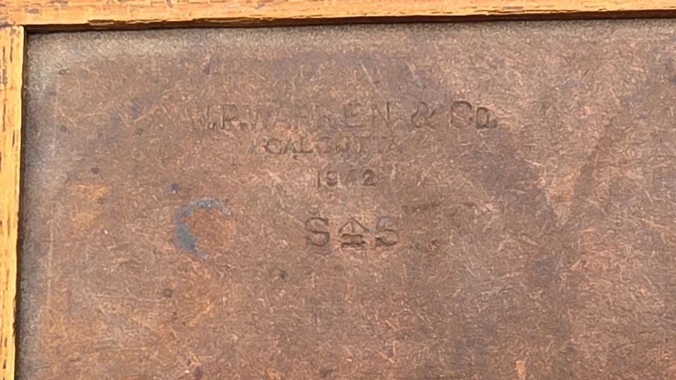 Curvas francesas de dibujante de colección WP Warren & Co 1942 Calcuta madera en caja Foto 4 de 4