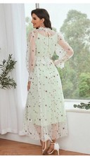 SHEIN- Floral Dress A Line Mesh-varius