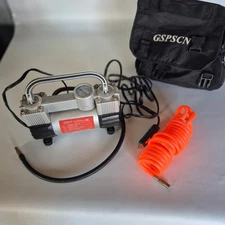 GSPSCN Heavy Duty Dual Cylinder 12V Portable Air Compressor Pump 150PSI With Bag