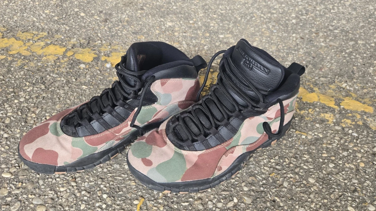 Air Jordan 10 Retro Desert Camo Size 11 310805-200 Very Clean with OG Box Detailed Look at Both  main image 2