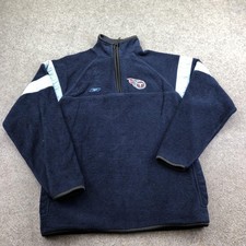 Tennessee Titans Jacket Boys XL Blue NFL Football Reebok Fleece Quarter Zip