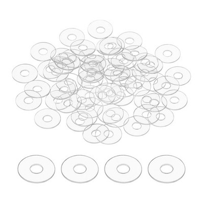 80Pcs M1.7 PVC Clear Flat Washers 1.7mm ID 5mm OD 0.3mm Thick Glass Washer
