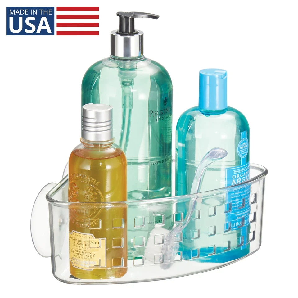 Clear Plastic Shower Caddy - Suction Cup Corner Organizer - 9x7x3.5 in - Image 4 of 4