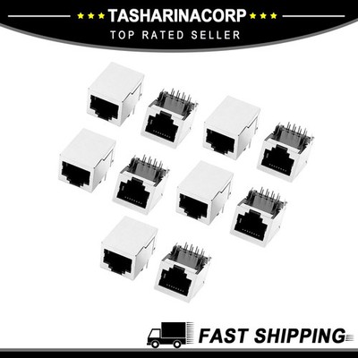 RJ45 Modular Jack 8P8C PCB Mount Socket Network Connectors Coupler