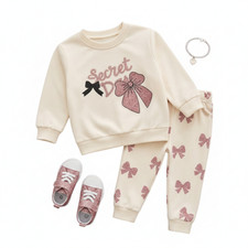 Premium Organic Cotton Kids Pajama Set - Sweet Pink Bow Edition