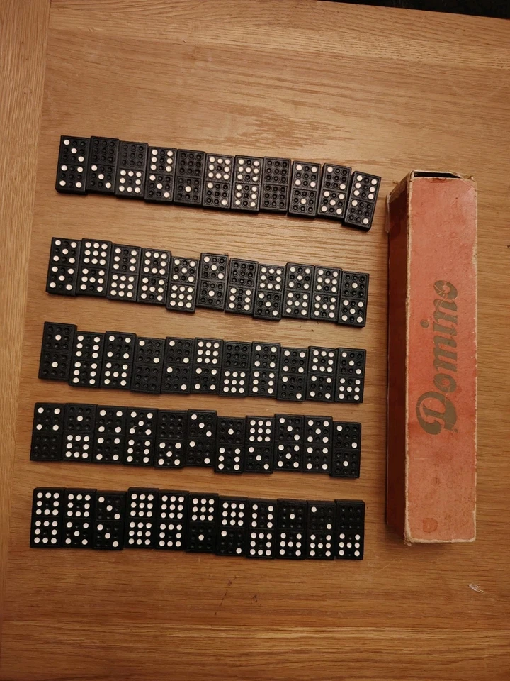 Vintage Wooden Dominoes Double Nine Dominoes Complete Set Of 55 - Image 3 of 4