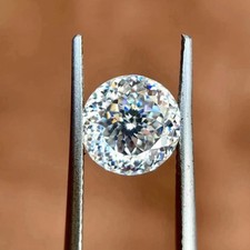 4 CT Natural White Diamond 10.50mm Portuguese Cut VVS1 D Grade Certified