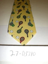 CHILDRENS NECK TIE 13" YELLOW TENNIS 27-DS780 ADJ