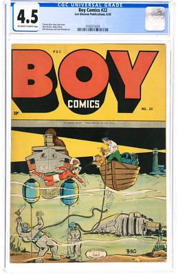  Boy Comics #22 (Lev Gleason, 1945) CGC VG+ 4.5/ OW-W Pages/Scarce Population