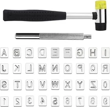 Leather Stamps Leather Stamping Kit Letters Numbers Carving Tools with Hammer