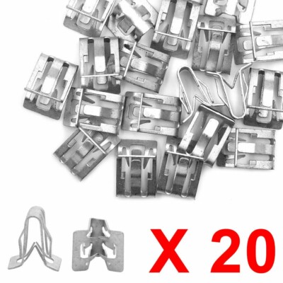 20XSilber Ton Metall Verschluss Halter Dash Armaturenbrett Trim Clip Für Auto DE