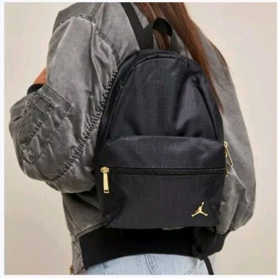 Nike Air Jordan Backpack AJ1 Kid Womans Small Baby Black Mini