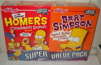 10739 Kellogg's 2 Pack Simpsons Homer's & Bart Simpson Cereal Full