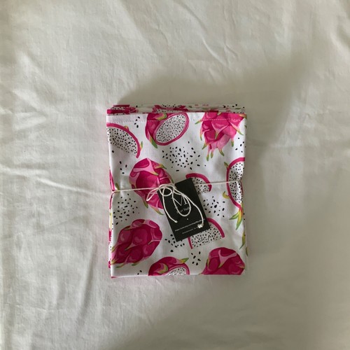 NEW Handmade 100% COTTON DINNER NAPKINS SET of 4 Size 21" X 17" Dragon Fruit - Picture 10 of 10