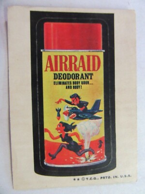 Topps Wacky Card: AIRRAID DEODORANT 1974, 6th Series