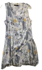 Women’s Dress By Whispers Blue Impressionistic Gauzy Fabric Boho Size L