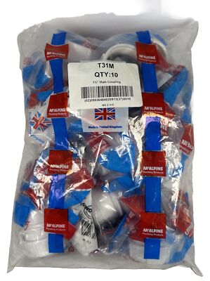 10 x McAlpine 1 1/2'' gerader Verbinder BSP x Multifit T31M weiß Ablaufgarnitur