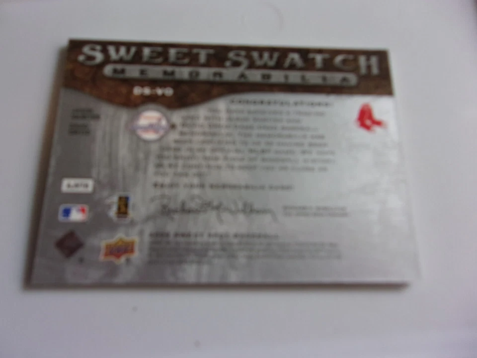 2009 Sweet Spot Swatch Memorabilia Dual David Ortiz Jason Varitek #DS-VO HOF - Image 2 of 2