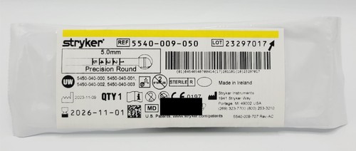 Stryker 5540-009-050 Precision Round Bur 5.0mm Orthopedic - Picture 2 of 3