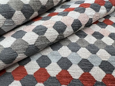 Romo Small Scale Hexagon Chenille Uphol Fabric- Oreta / Postbox 2.15 yds 7879/03
