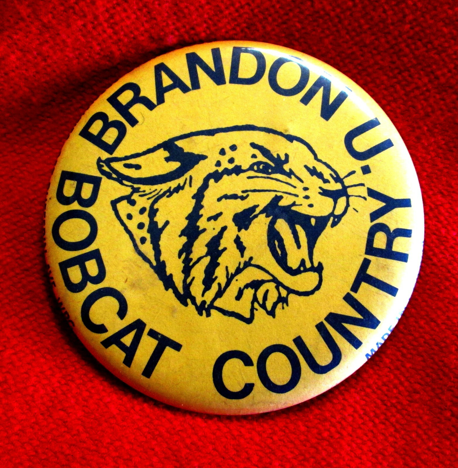 Brandon University Bobcat Country Bobcats Basketball 1970s Pinback  gdc4