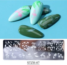 Flamingo Feather Stamping Plate Nail Art Stamp Template Stainless Steel STZH-7