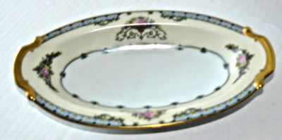 Rare Antique Noritake Favorita Oval Relish Celery Dish c. 1921 Gold Trim
