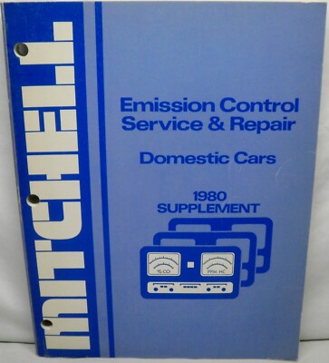Vintage Mitchell Emission Control Service & Repair Domestic Cars 1980 Supplement