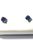 14K White Gold Very Fine Quality Natural Ceylon Sapphire Stud Earrings 4mm