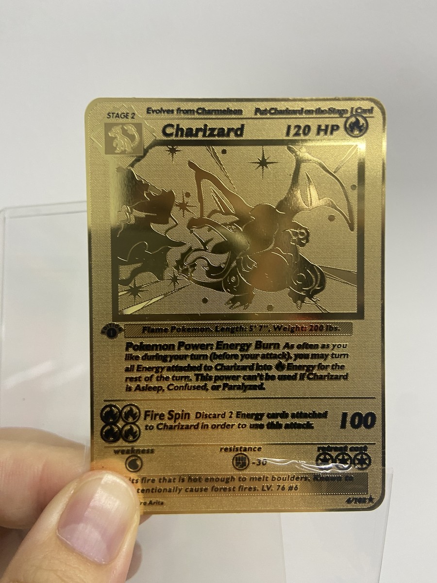 Charizard 120HP Gold Metal Pokémon Card-Collectible Gift