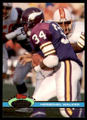 1991 TOPPS STADIUM CLUB FOOTBALL CARD MINNESOTA VIKINGS #401 HERSHEL WALKER