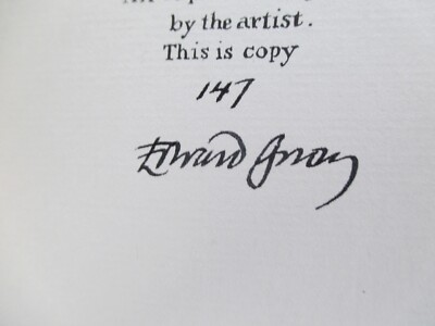 Melange Funeste by Edward Gorey SIGNED by GOREY Numbered Limited