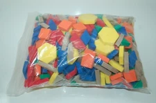 Large Bag of ETA Cuisenaire Pattern Blocks, Foam 6 Colors Teaching Manipulative