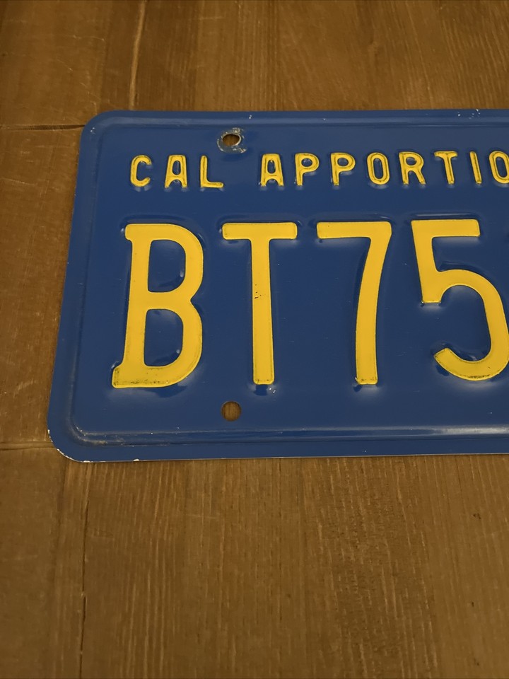 California APPORTIONED License Plate 1985 Stickered Tag. NICE BT
