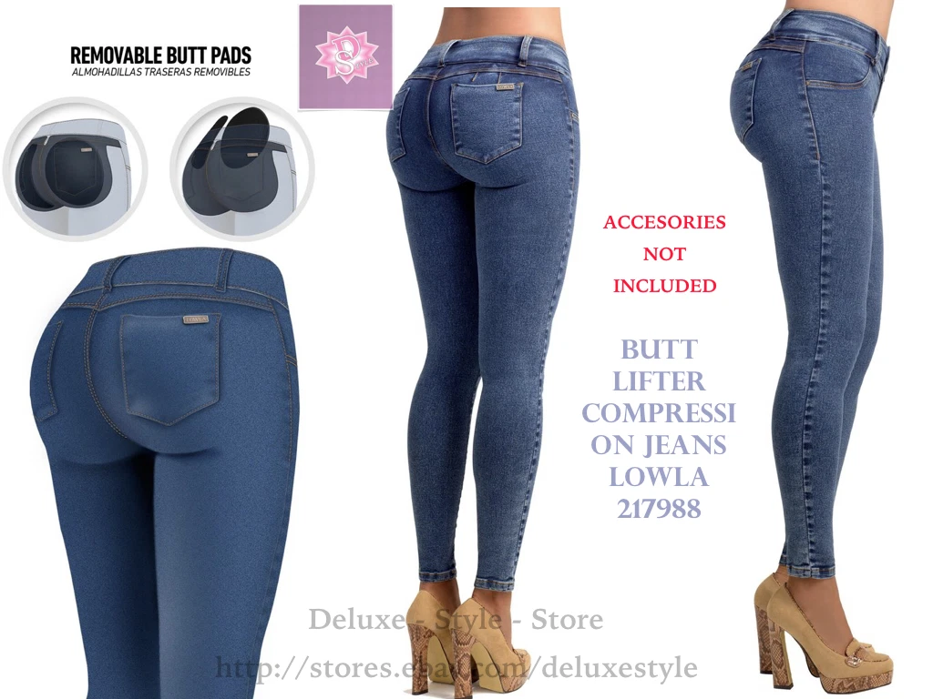 WOMEN'S BUTT LIFTER COLOMBIAN PADDED JEANS ENHANCEMENT BUTTOCKS LOWLA 217988