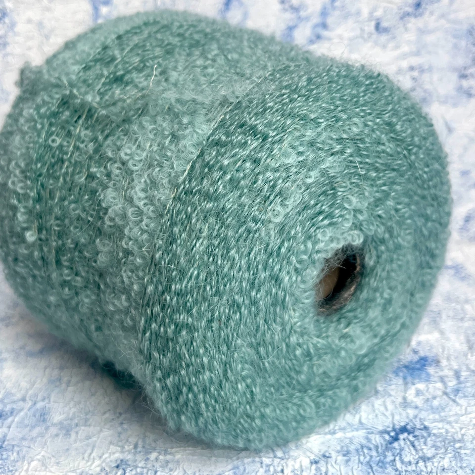 Kid Mohair Silk Boucle Yarn on cone- 75/25% Kid Mohair/Silk, per 100g/3.52oz - Image 3 of 4