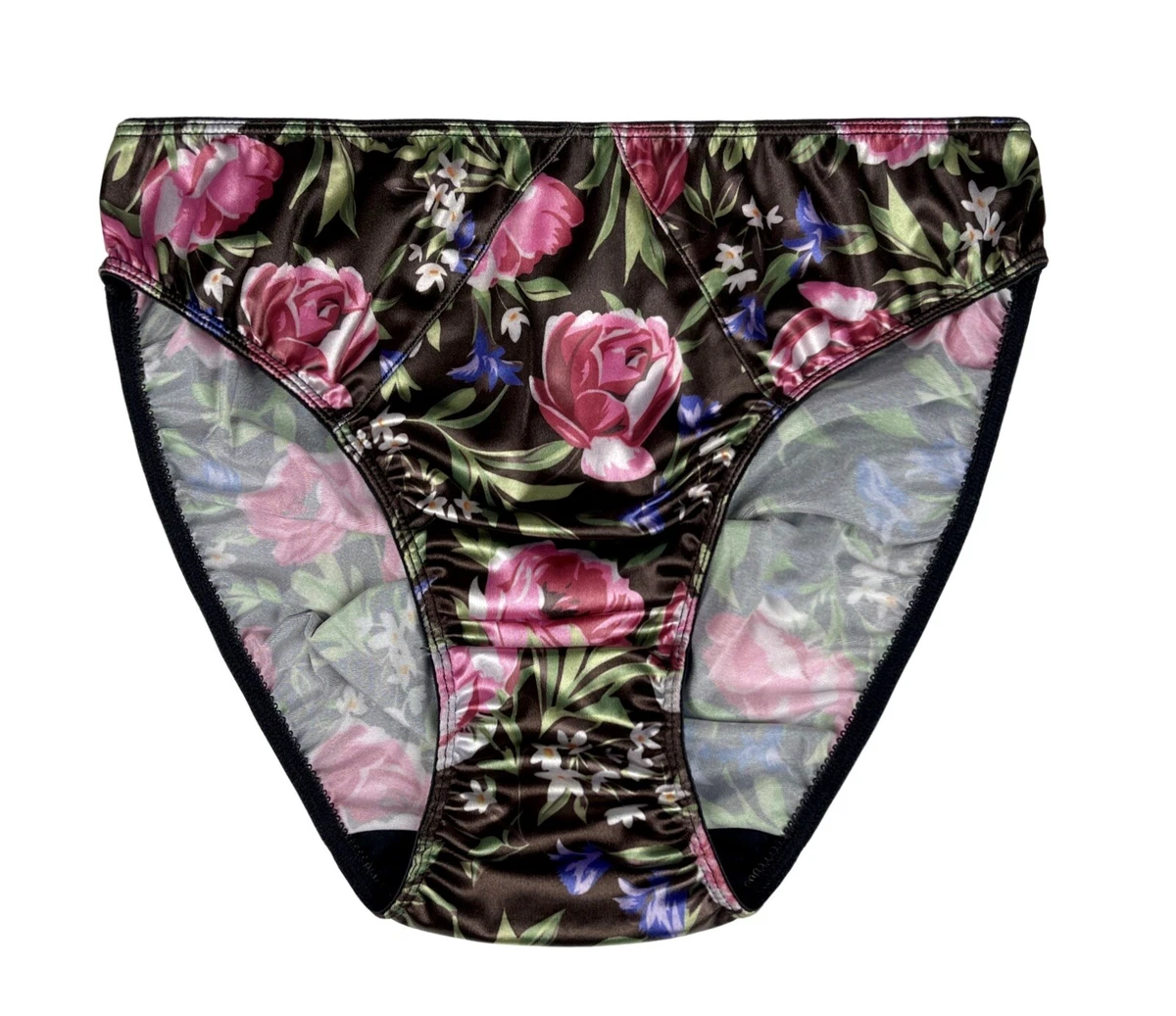 Second Skin Satin Hipster Panty Rose Floral Print XL