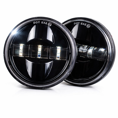 Eagle Lights Gen III Black 4.5 in LED Spot / Passing Lights for Harley Indian