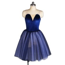 Dance Ballet Tutus Navy Blue Velvet Bodice Dance Tutu Romantic Dance Costumes
