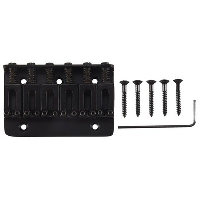 2X(Schwarzes 6-Saitiges Fixed Hardtail Guitar Bridge für -Gitarre T4C7)7485