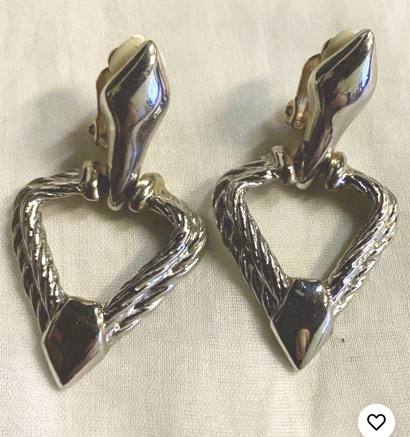 Silver Earring Drop Dangle Custom Made Vintage - image 1