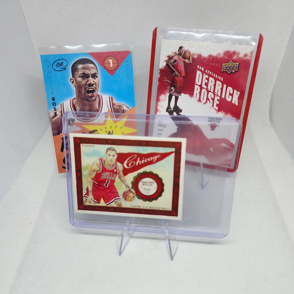 Lote de 26 tarjetas de novato Derrick Rose inserciones Chicago Bulls Bowman cromo fleer Foto 3 de 4