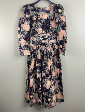 Vintage Gunne Sax Jessica Mcclintock Dress Sz 3 Cottage Core Floral Open Back