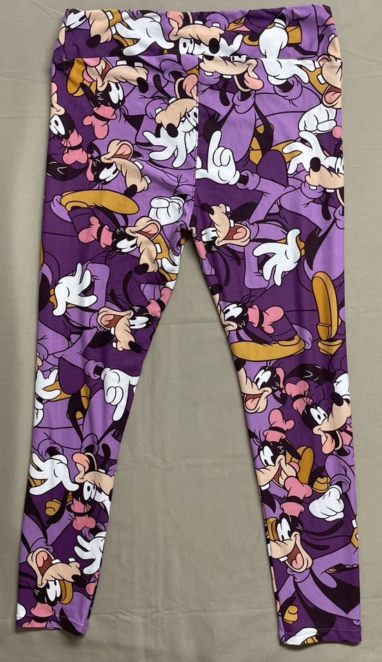 LulaRoe Alto y Curvilíneo Goofy Disney Leggings Pantalones Talla Única Suave Elástico Púrpura Foto 3 de 4