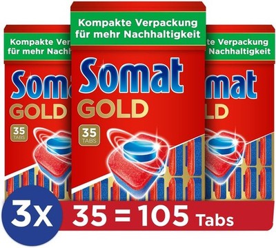 Somat Gold Spülmaschinentabs 105 Stk. Geschirrspültabs Extra Kraft Eingebranntes