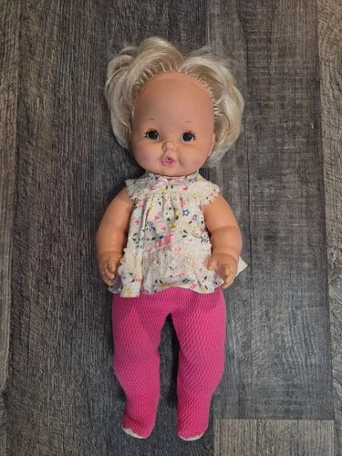1969 Mattel Talking Baby Tender Lovel Vinyl Doll Eats, Wets And Talks - TESTED